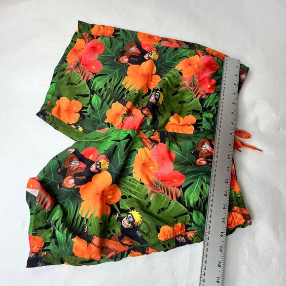Naruto Mens Trunks Swim ShortsMulticolor Floral Drawstring Pockets medium - Picture 6 of 6